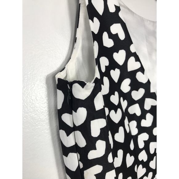 New Kate Spade Dancing Hearts Domino Short Dress Black Cream Feminine Cute Date - Picture 9 of 16